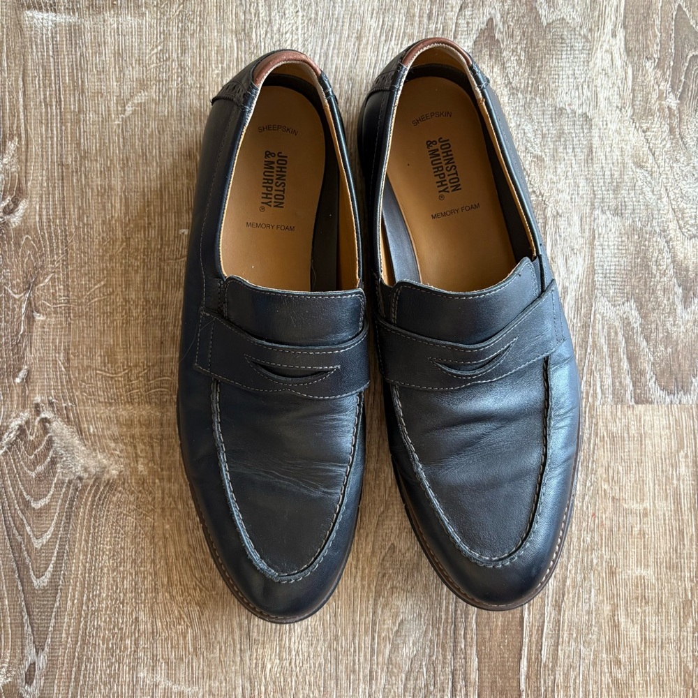 Black Leather Men's Loafers